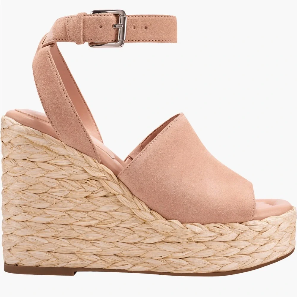NWT Marc Fisher LTD Wedge Sandals Pink Platform Shoes  New in Box